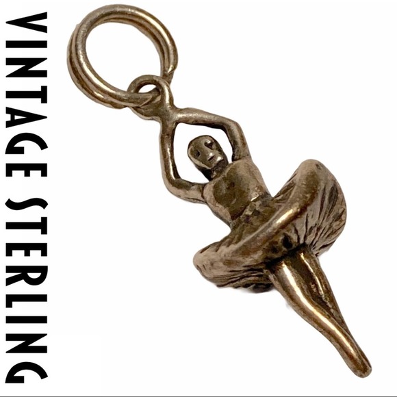 Vintage Jewelry - VTG Sterling Silver Ballerina Charm Signed